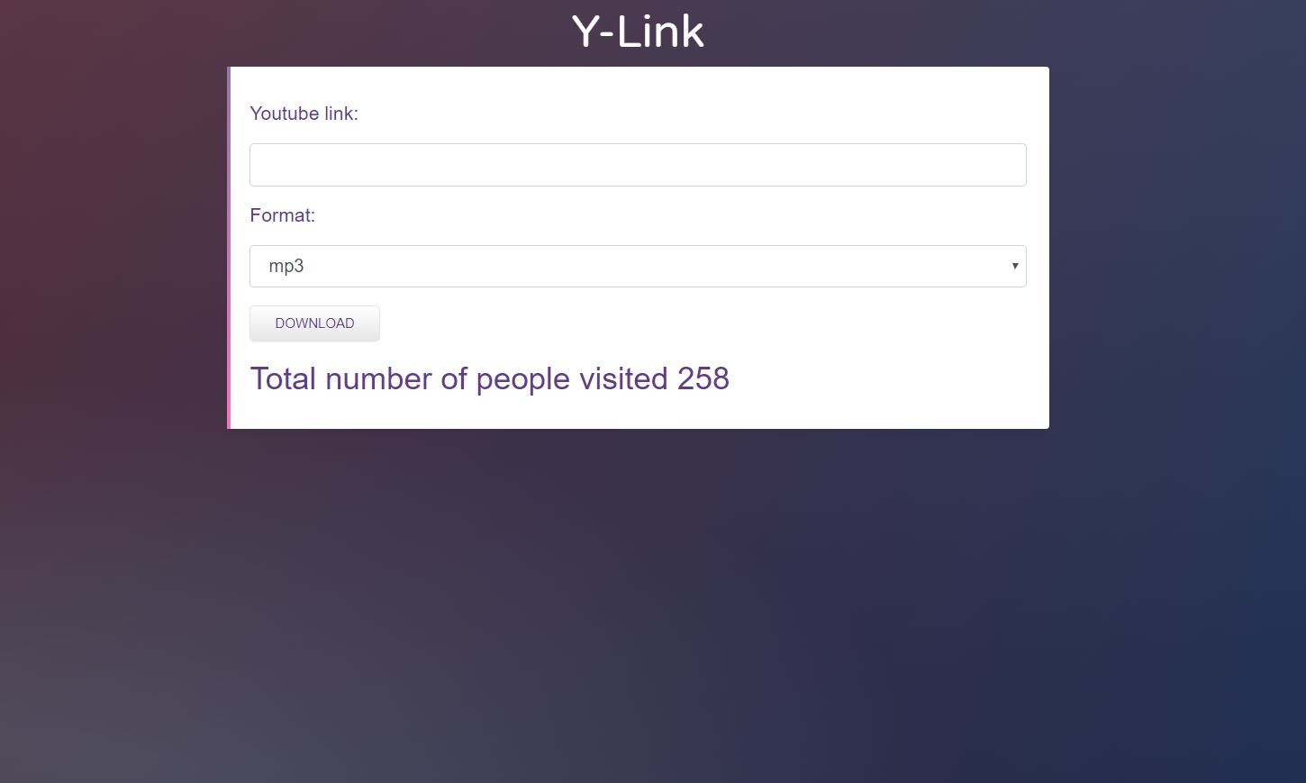 Y-Link, a Youtube Video Downloader